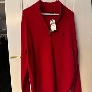 New w tags RED polo quarter zip